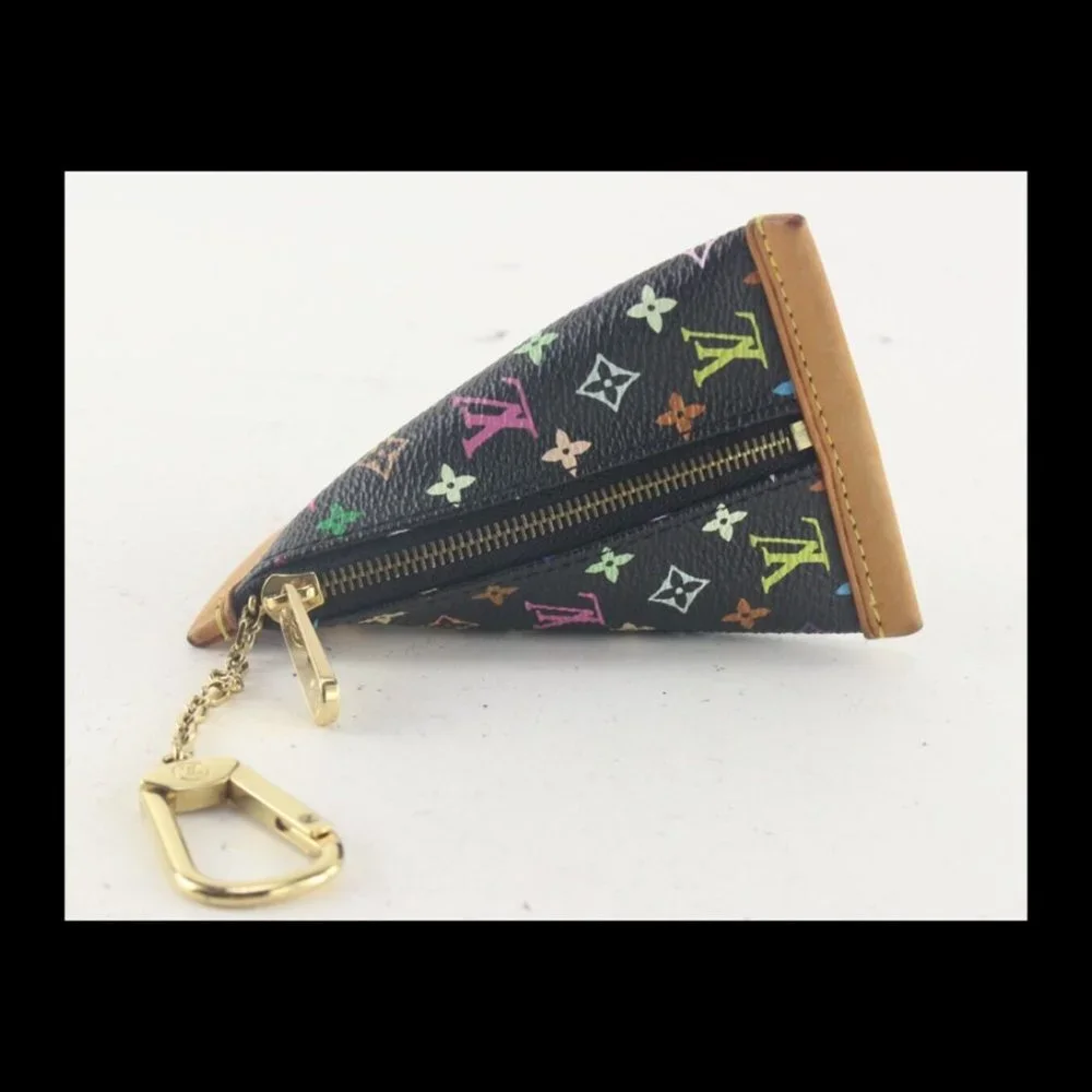 Louis Vuitton Black Monogram Multicolor Berlingo Coin Pouch Keychain 1LV824K